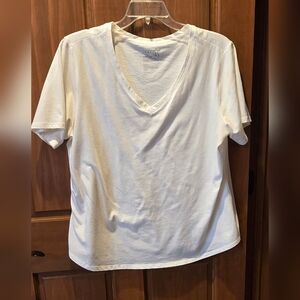 Terra & Sky Soft White V-Neck Tee